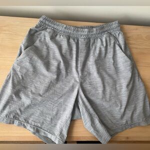 Men’s Gray Lululemon Liner-less Pace Breaker Shorts